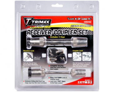 STAINLESS STEEL T3 - 5/8" Receiver & TC2 - 2-1/2" Span Coupler Lock-KA Set