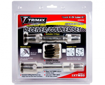 STAINLESS STEEL T3 - 5/5" Receiver & TC3 - 3-1/2" Span Coupler Lock-KA Set
