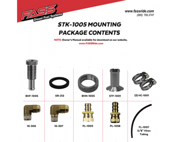FASS Fuel Systems Diesel Fuel Bulkhead And Viton Suction Tube Kit (STK-1005) FASS