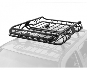Tyger Heavy Duty Roof Mounted Cargo Basket Rack 47"L x 37"W x 6"H Roof Top Luggage Carrier With w/ Fairing