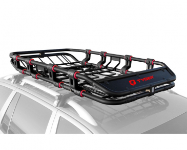 Tyger Super Duty Roof Cargo Basket 68"L x 41"W x 8"H Luggage Carrier Rack with Removable Extension Kit w/ Wind Fairing