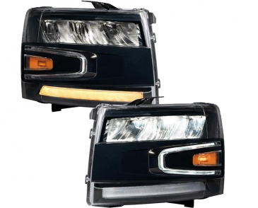Form LED Reflector Headlights, Pair, For 2007-2013 Chevrolet Silverado