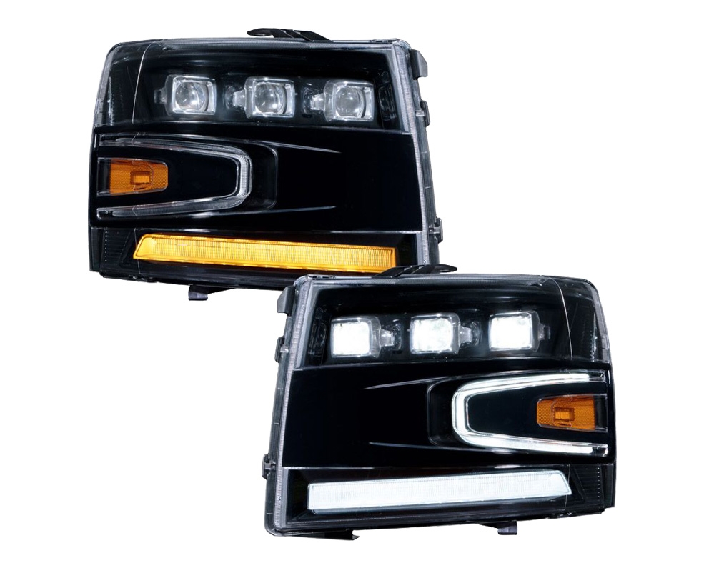 Form LED Projector Headlights, Pair, For 2007-2013 Chevrolet Silverado