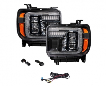 2014-2018 GMC Sierra 1500 and 2015-2019 GMC Sierra 2500/3500 LED Projector Headlights (pair)