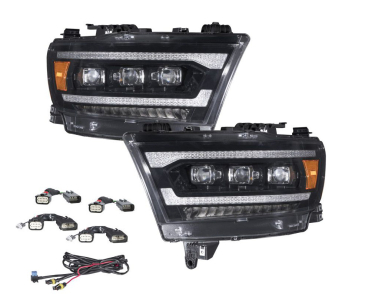 Form Sequential LED Projector Headlights, Pair, For 2019-2024 Ram 1500